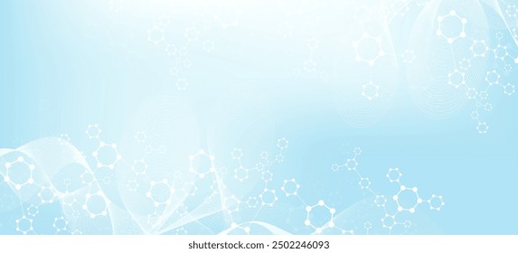 Modern health care abstract background with lines, dots and hexagons. Medical innovation banner template concept. Vector illustration.