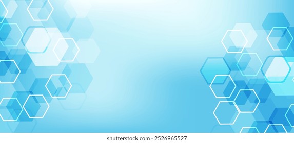 Modern health care abstract background with lines, dots and hexagons. Medical innovation banner template concept. Vector illustration.