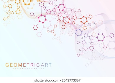 Modern health care abstract background with lines, dots and hexagons. Medical innovation banner template concept. Vector illustration.