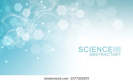 Modern health care abstract background with lines, dots and hexagons. Medical innovation banner template concept. Vector illustration.