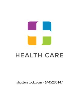 Modern Health Care Business Logo Icon for Hospital Medical Clinic Cross Symbol Design Element with blue color