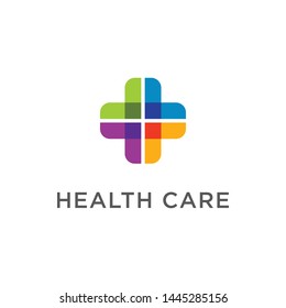 Modern Health Care Business Logo Icon for Hospital Medical Clinic Cross Symbol Design Element with blue color