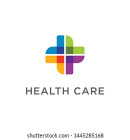 Modern Health Care Business Logo Icon for Hospital Medical Clinic Cross Symbol Design Element with blue color