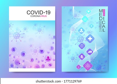 Modern Health care cover template design for a report and medical brochure design, flyer, leaflets for printing presentation. Healthcare cover template science design vector illustration.