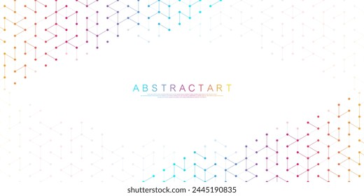 Modern health care or medical background design. Health care innovation concept. Horizontal header web banner. Abstract geometric background with hexagon shapes for medicine, science, chemistry.