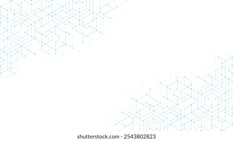 Cuidado de la salud moderno o diseño de fondo médico. Concepto de innovación sanitaria. Anuncio de Web de cabezal Horizontal. Fondo geométrico Abstractas con Formas hexagonales para medicina, ciencia, química.