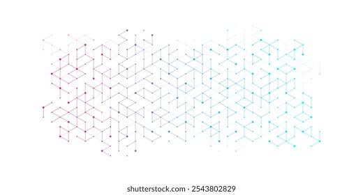 Cuidado de la salud moderno o diseño de fondo médico. Concepto de innovación sanitaria. Anuncio de Web de cabezal Horizontal. Fondo geométrico Abstractas con Formas hexagonales para medicina, ciencia, química.