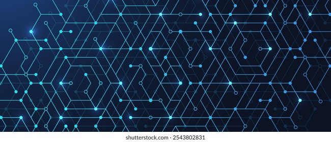 Cuidado de la salud moderno o diseño de fondo médico. Concepto de innovación sanitaria. Anuncio de Web de cabezal Horizontal. Fondo geométrico Abstractas con Formas hexagonales para medicina, ciencia, química.