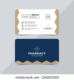 Modern Health Care Medical Or Hospital Doctor Visiting Card Design Template