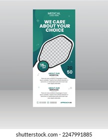 Modern health care medical Roll up Banner, medical brochure pull up design template presentation for Exhibition