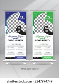 Modern health care medical Roll Up Banner, presentation, Ready print for Exhibition