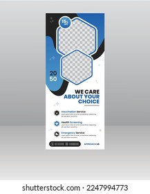 Modern health care medical Roll Up Banner, presentation, Ready print for Exhibition