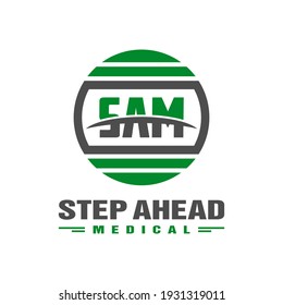 conception moderne du logo santé avec lettre SAM