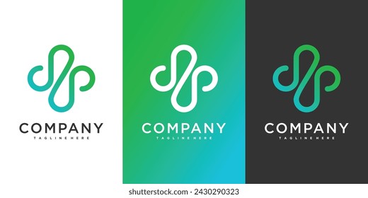 Modern health logo design. Premium Vector