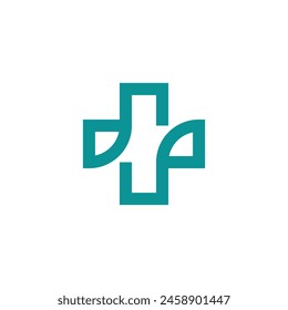 Modern health medical logo design. Premium Vector