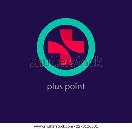 Modern health plus logo. Unique color transitions. Health plus logo template in round button. vector