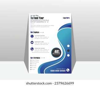 
Modern healthcare flyer cover a4 template design . Medical flyer, leaflets decoration for printing and presentation with white background for text, vector  illustration.