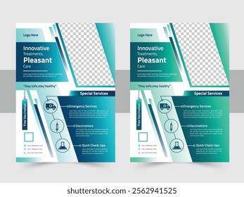 Modern Healthcare Flyer Template, Flyer Layout Design, A4 size vector file Design For Medical, Medical multipurpose flyer design template, medical brochure design.