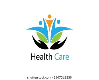 Modern Healthcare Logo Design with Calming Blue, Black, and Green Shades