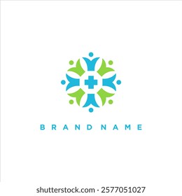 A modern healthcare logo template ideal for medical clinics, pharmacies, and health-related businesses. Clean and professional design, perfect for branding. Easy to customize.