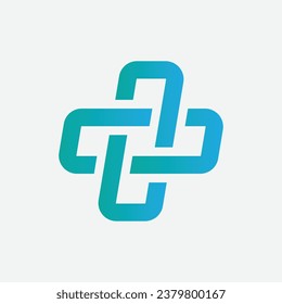 modern healthcare medical cross plus health logo design