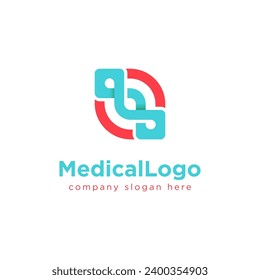 Modern Healthcare Medical Logo. Cross Sign Health Icon. isolated on White Background. Flat Vector Logo Design Template Element.