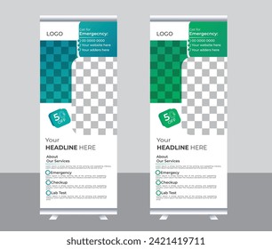 Modern healthcare and medical roll up design for hospital doctor clinic dental.