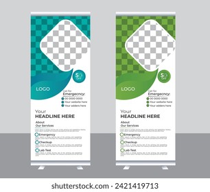 Modern healthcare and medical roll up design for hospital doctor clinic dental.