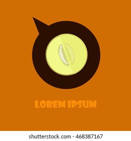 Modern healthy food concept with flat illustrations of fruits and place for your text. 