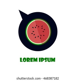 Modern healthy food concept with flat illustrations of fruits and place for your text.