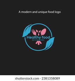 A modern Healthy food logo vector