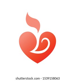 Modern heart design for logo designs. 
Heart + Flame concept
