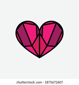 Modern heart, great design for any purposes. Creative holiday template. Flat style design. 