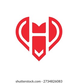 	
Modern Heart Harmony Monogram Logo	
