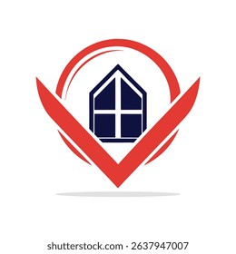 Modern Heart and House Logo vector.