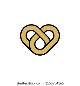 Modern Heart Knot Icon Vector