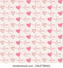 Modern Heart and Love Valentine's Day Seamless Pattern Oriental Traditonal Design for Background,Wallpaper,Clothing,Carpet,Fabric,Vector,Illustration,Wrapping Style