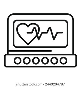 Modern heart monitor icon outline vector. Body people person. Sick person healthy