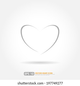 Modern heart shape outline - vector icon
