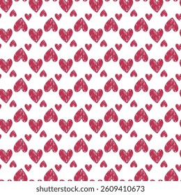 Modern Hearts Seamless Vector Pattern Design  