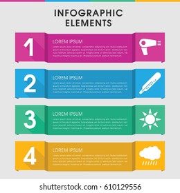 Modern heat infographic template. infographic design with heat icons includes sun, thermometer. can be used for presentation, diagram, annual report, web design. 