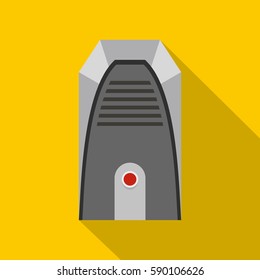 Modern heater icon. Flat illustration of modern heater vector icon for web isolated on yellow background