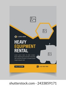 Modern Heavy Equipment Rental Flyer Template