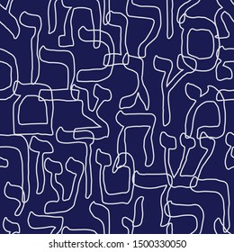 Modern Hebrew Alphabet Seamless Pattern