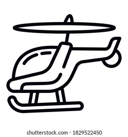 Modern helicopter icon. Outline modern helicopter vector icon for web design isolated on white background