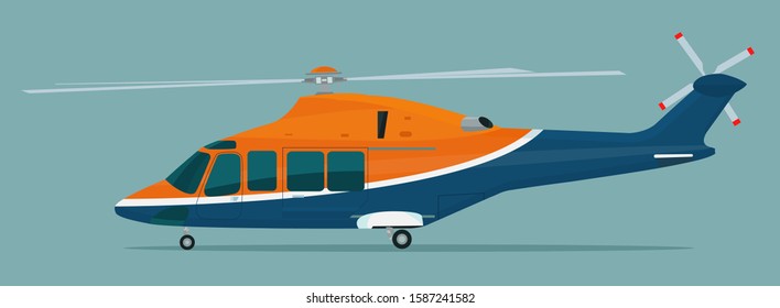Modern helicopter isolated. Vector illustration.