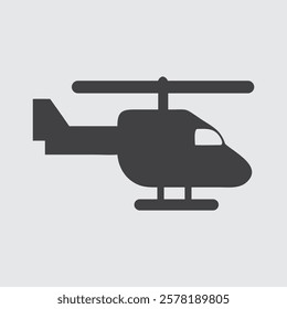 A modern helicopter silhouette vector,icon illustration of helicopter icon in flat style