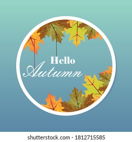 Modern hello autumn banner for shopping season advertising