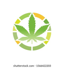 Modern Hemp Leaf, Marijuana, Ganja Icon Vector Logo Template 