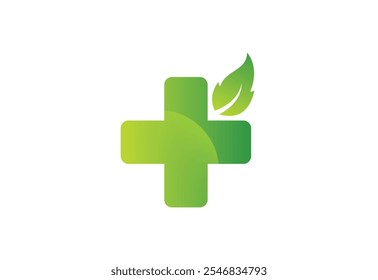 Homeopatía herbaria moderna Diseño de logotipo de medicina, Ilustración vectorial